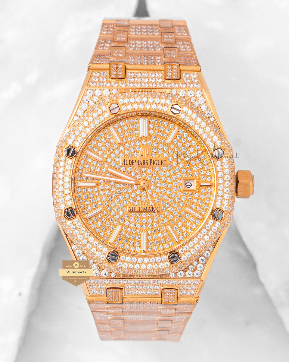 Latest Collection Full Stone All Yellow Gold With Dial Automatic Watch ...